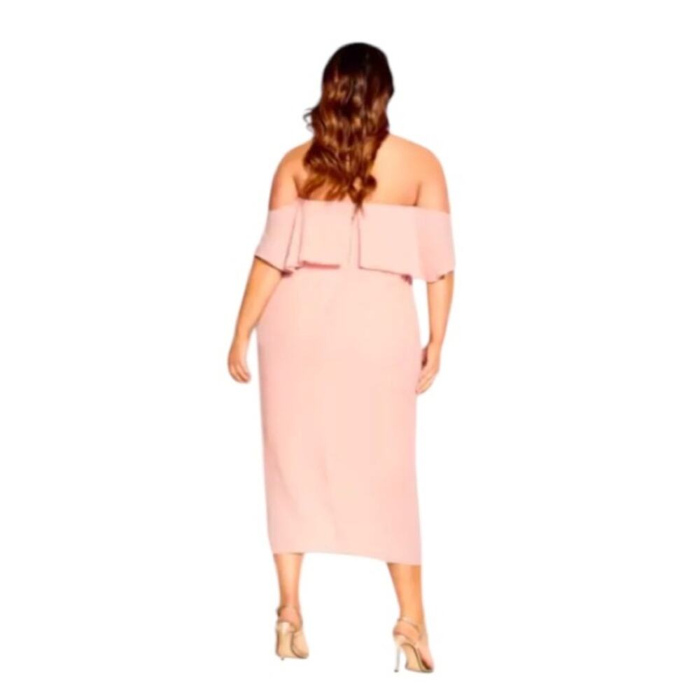 NWT CITY CHIC Va Va Voom Dress Ballet Pink Ruffle dress Sz 24 - Picture 2 of 7